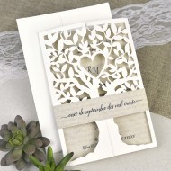 Invitatie de nunta copac decupat cu laser 39616
