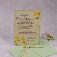 Invitatie de nunta florala verde mint 22103