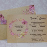 Invitatie de nunta vintage florala 22146