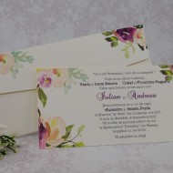 Invitatie de nunta crem cu model floral 22120
