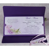 Invitatie de nunta florala mov 2233