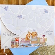 Invitatie de botez cu trenulet albastru
