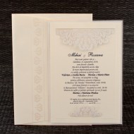 Invitatie de nunta crem cu folie din plastic 20416