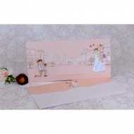 Invitatie de nunta haioasa roz cu miri 2220