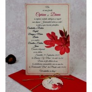 Invitatie de nunta rosie florala 22147