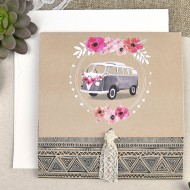 Invitatie de nunta rulota cu flori 39610