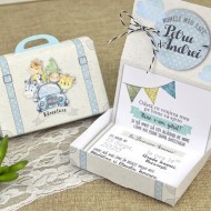 Invitatie de botez cutie bleu 15600