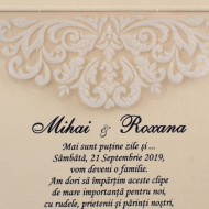 Invitatie de nunta crem cu folie din plastic 20416