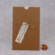 Invitatie de nunta florala crem cu plic natur 22153