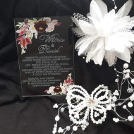 Invitatie de nunta- Plexiglass- Plexi esküvői meghivo