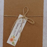 Invitatie de nunta florala crem cu plic natur 22153