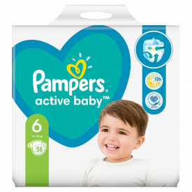 Scutece Pampers Active Baby Giant Pack Marimea 6, 13-18 kg, 56 buc