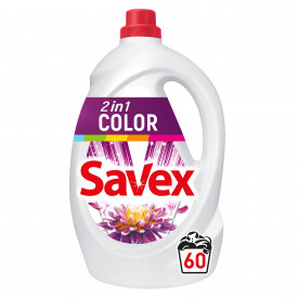 Detergent lichid SAVEX 2IN1 COLOR, 60 spalari, 3,3L