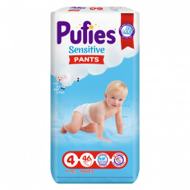 Scutece-chilotel Pufies Pants Sensitive Maxi, Marimea 4, 9-15 kg, 46 buc