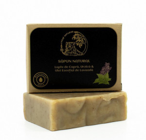 SĂPUN NATURAL Lapte de Capră, Urzică & Ulei Esențial de Lavandă 50 gr