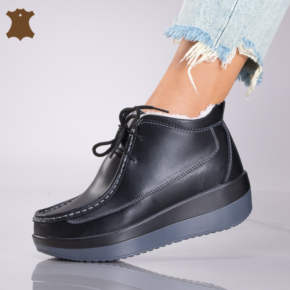 Ghete Dama Piele Naturala Tokyo Negre - Need 4 Shoes