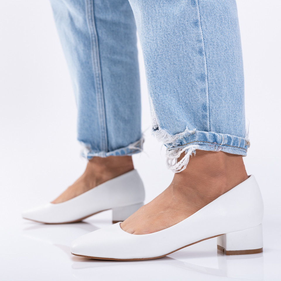 Pantofi Cu Toc Dama Savin Albi- Need 4 Shoes