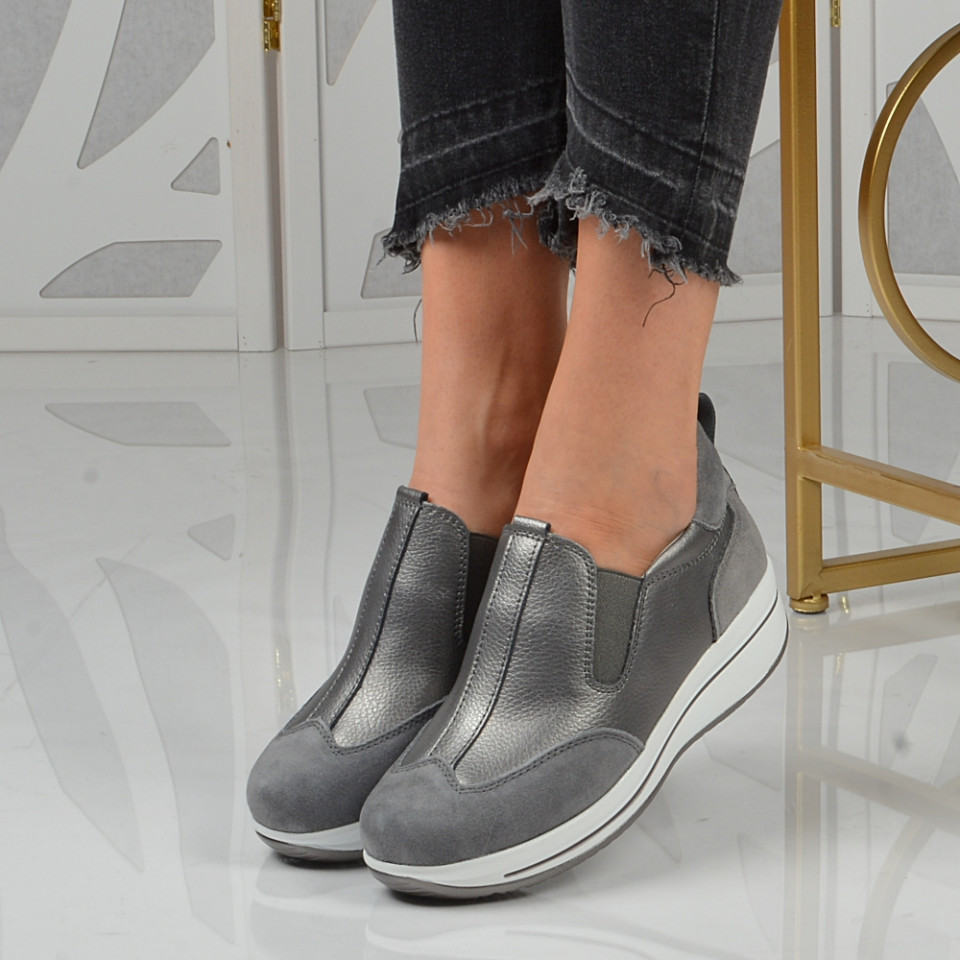 Pantofi Dama Piele Naturala Daria Gri - Need 4 Shoes