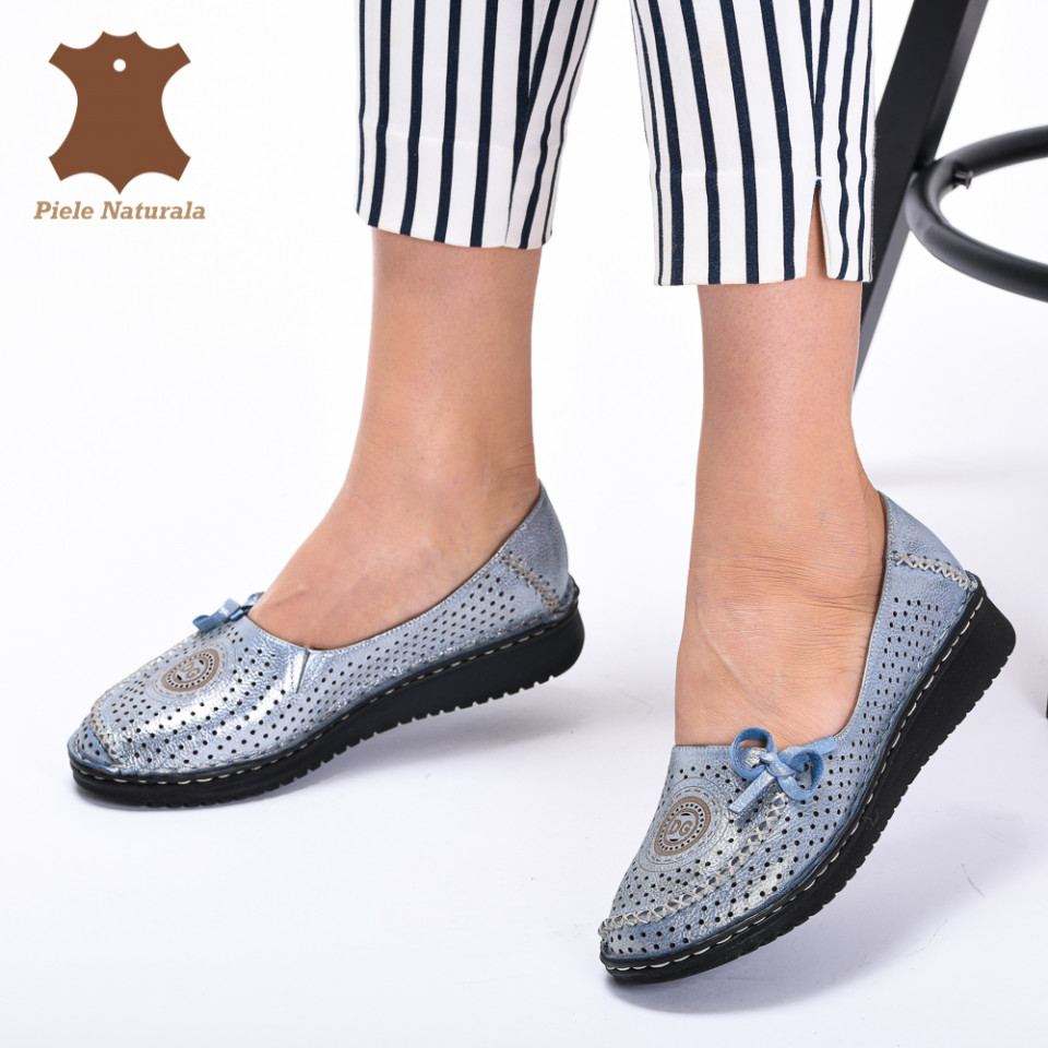Pantofi Dama Piele Naturala Surya Albastri- Need 4 Shoes