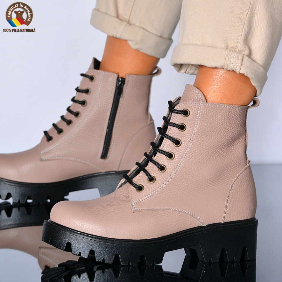 Ghete Dama Piele Naturala Maryn Nude- Need 4 Shoes