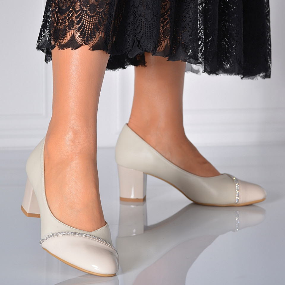 Pantofi Cu Toc Dama Damiana Bej- Need 4 Shoes