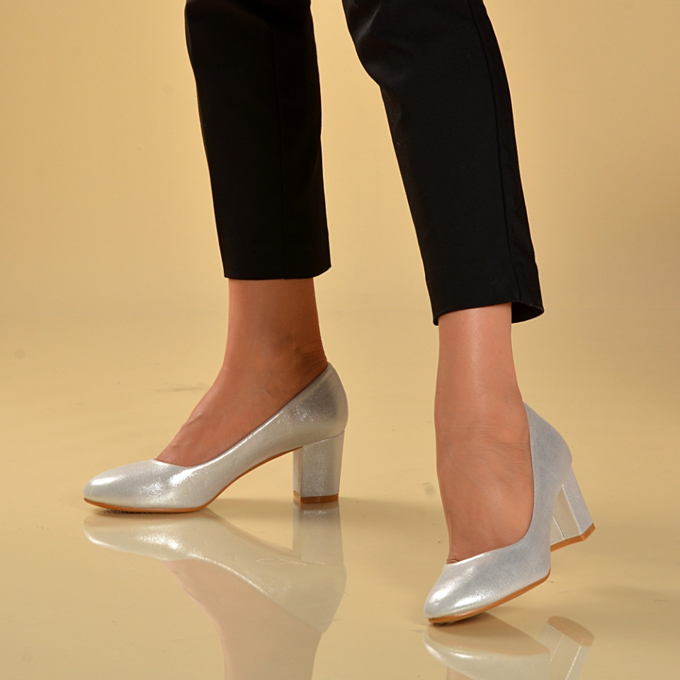 Pantofi Cu Toc Dama Eliana Silver