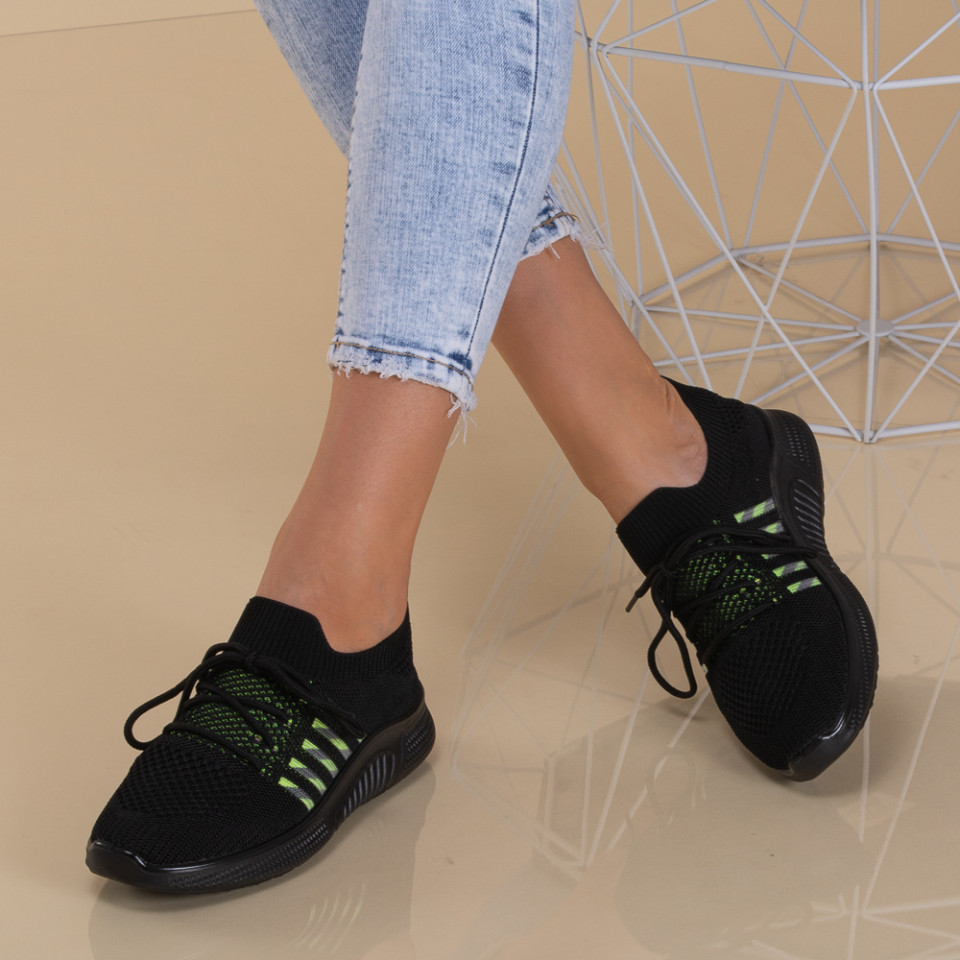 Adidasi dama Alexa Negru/Verde - Need 4 Shoes
