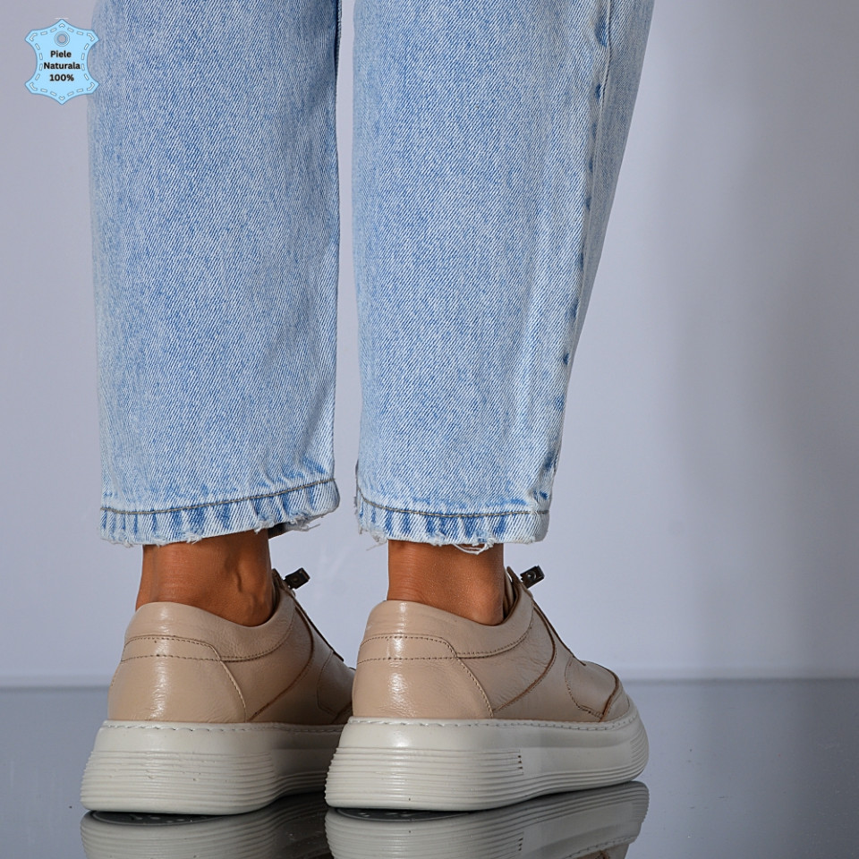 Adidasi Dama Piele Naturala Anzia Bej- Need 4 Shoes