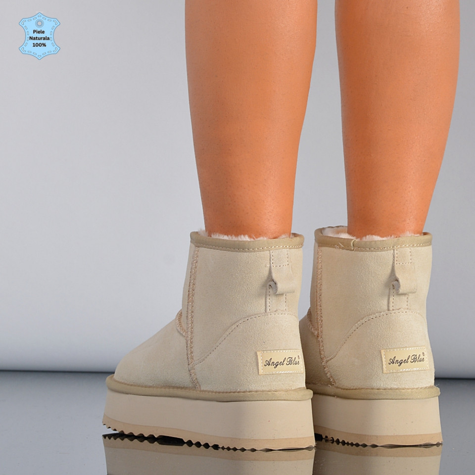 Cizme Dama Piele Naturala Minni Bej-Need 4 Shoes