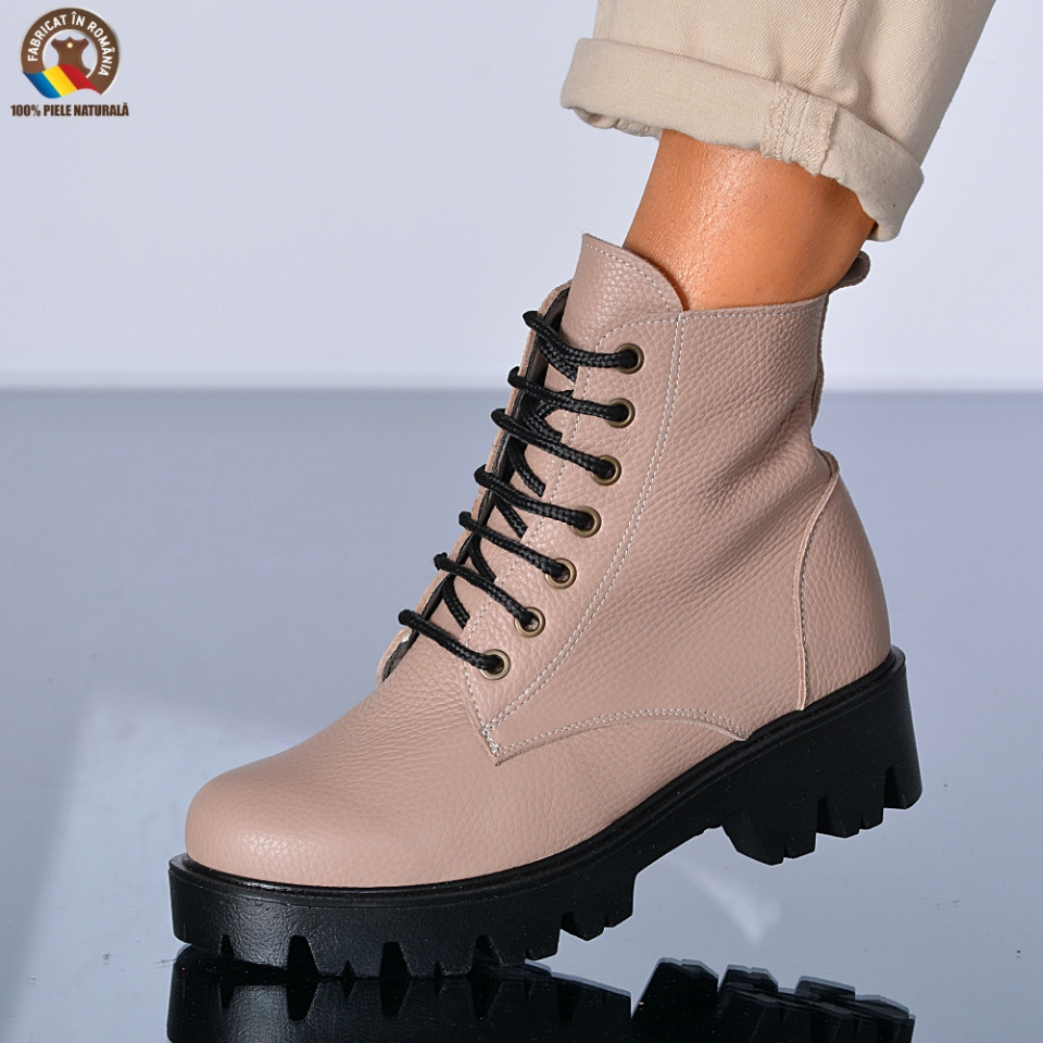 Ghete Dama Piele Naturala Maryn Nude- Need 4 Shoes