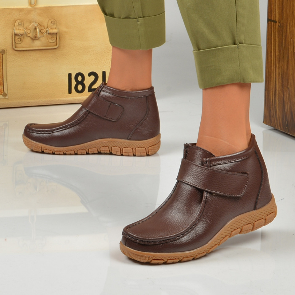 Ghete Dama Piele Naturala Oby 2 Brown - Need 4 Shoes