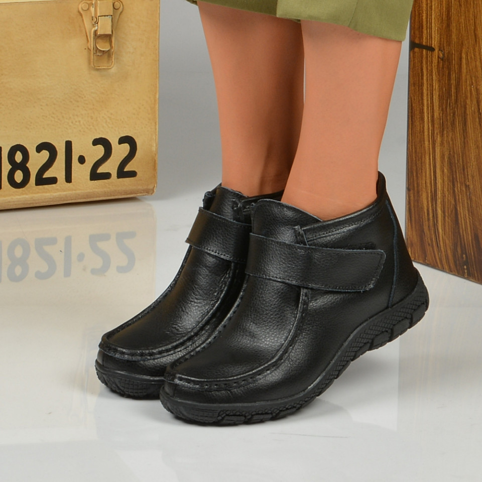 Ghete Dama Piele Naturala Oby 2 Negre - Need 4 Shoes