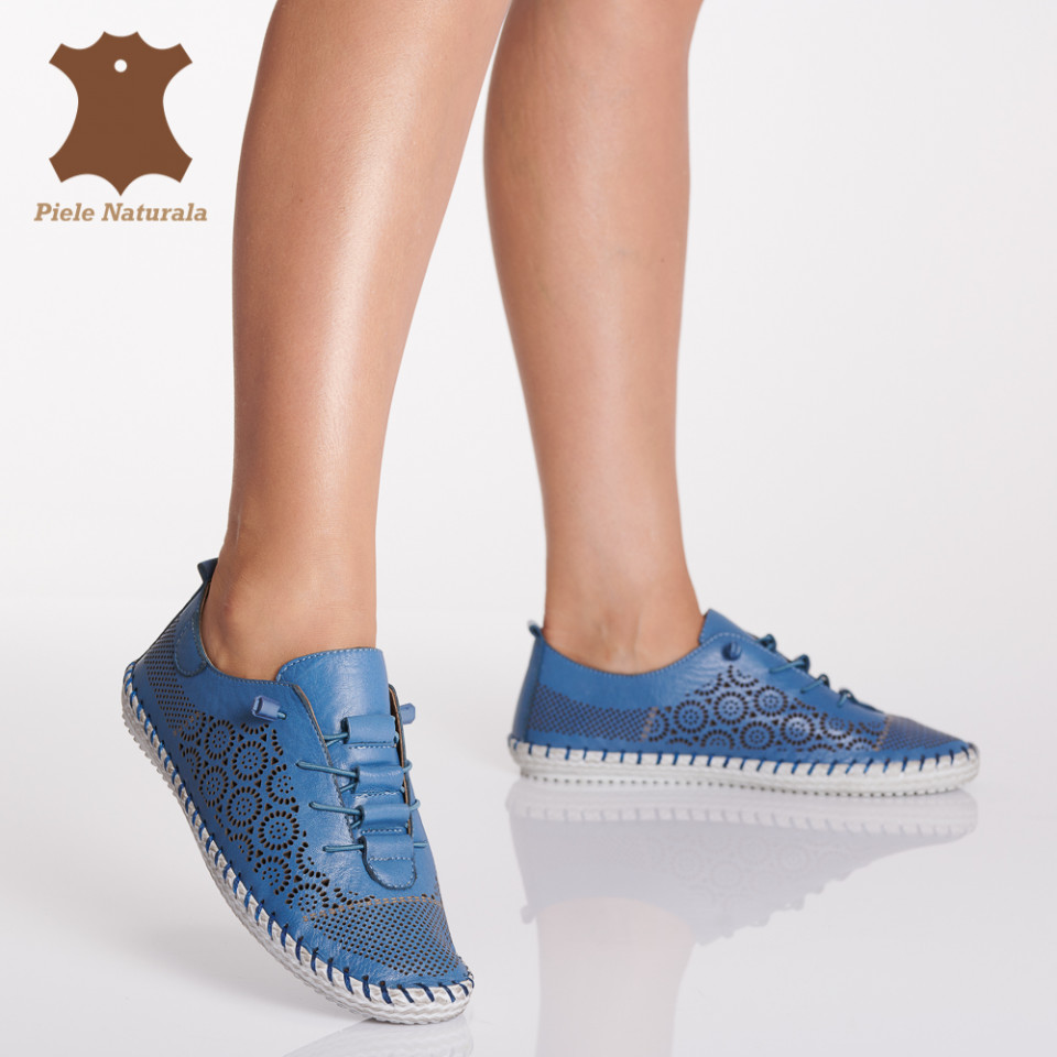 Pantofi Dama Piele Naturala Ignat Albastri- Need 4 Shoes