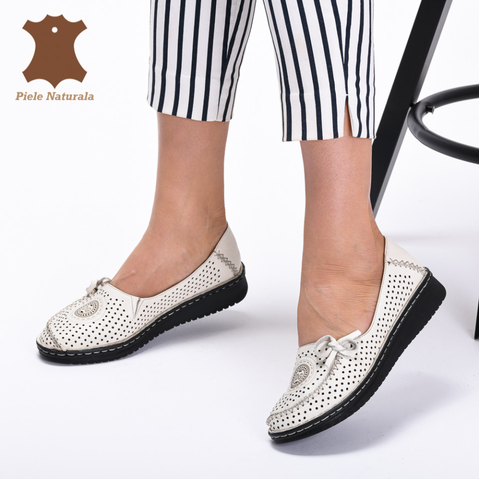 Pantofi Dama Piele Naturala Surya Bej- Need 4 Shoes