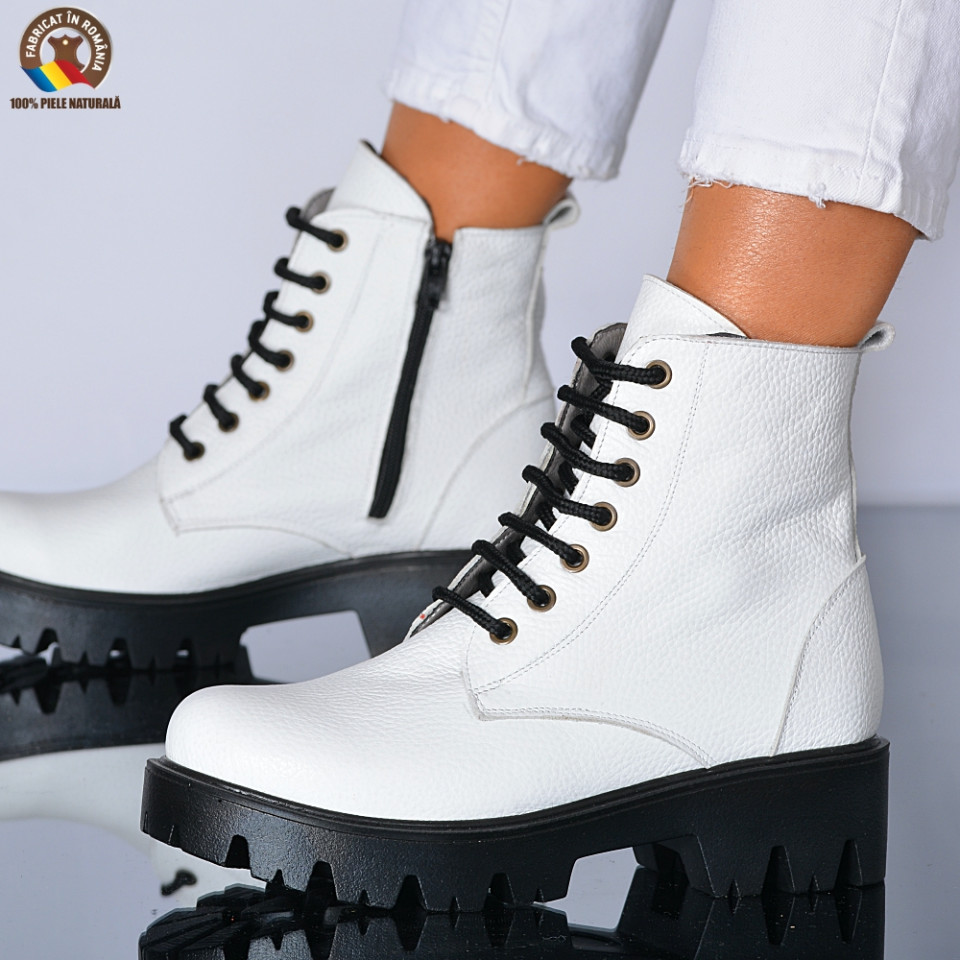 Ghete Dama Piele Naturala Maryn Albe- Need 4 Shoes