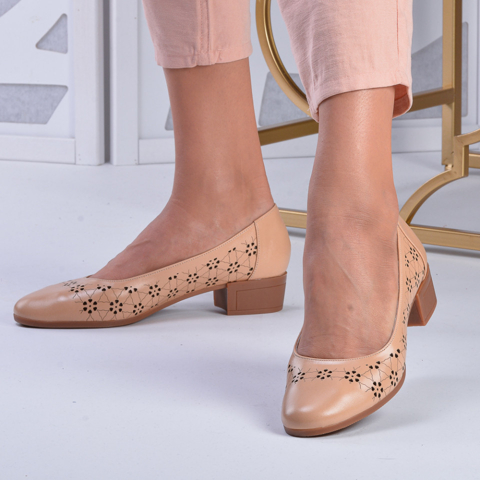 Pantofi Cu Toc Piele Naturala Kale Camel - Need 4 Shoes