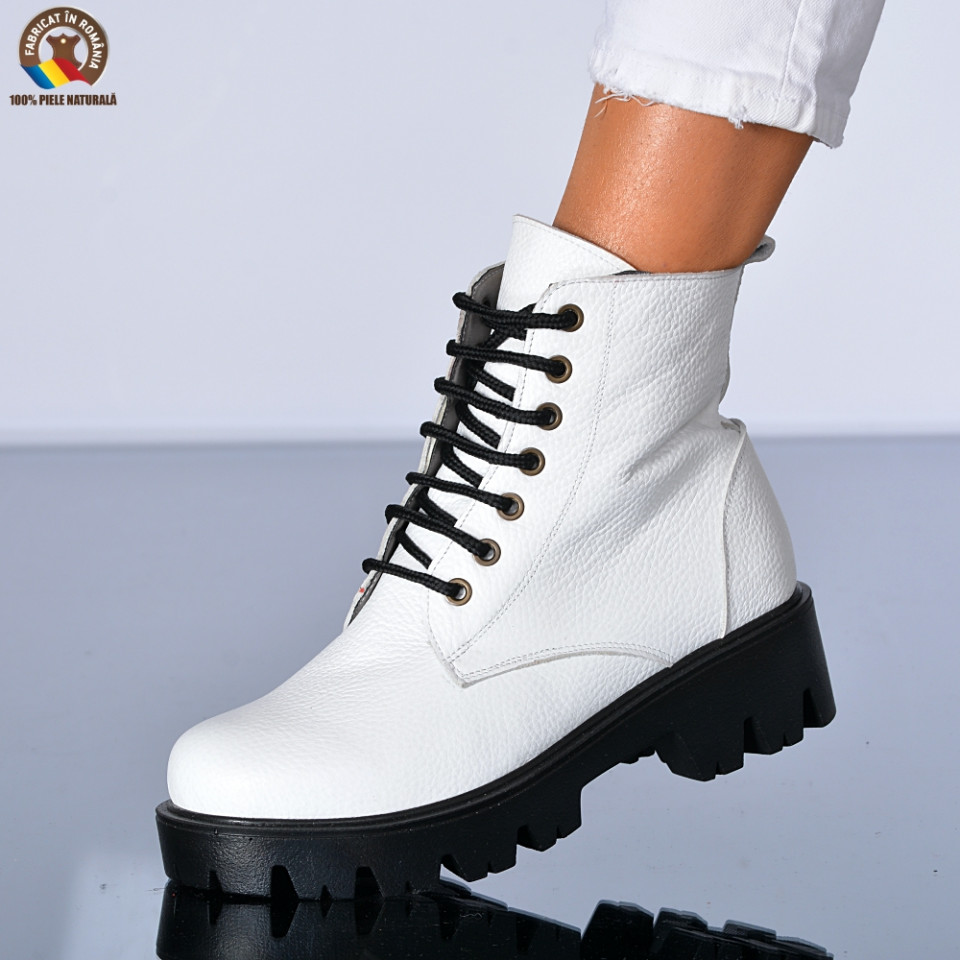Ghete Dama Piele Naturala Maryn Albe- Need 4 Shoes