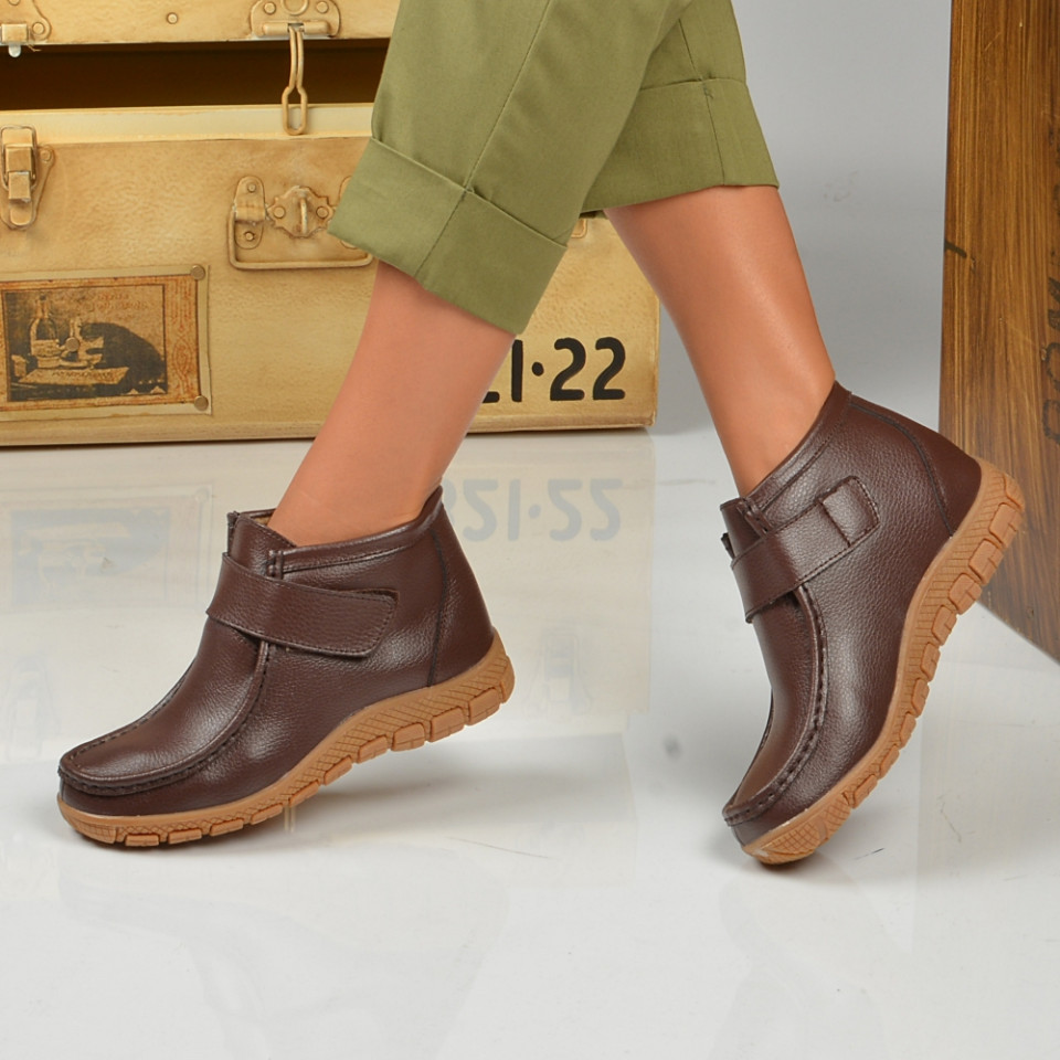 Ghete Dama Piele Naturala Oby 2 Brown - Need 4 Shoes