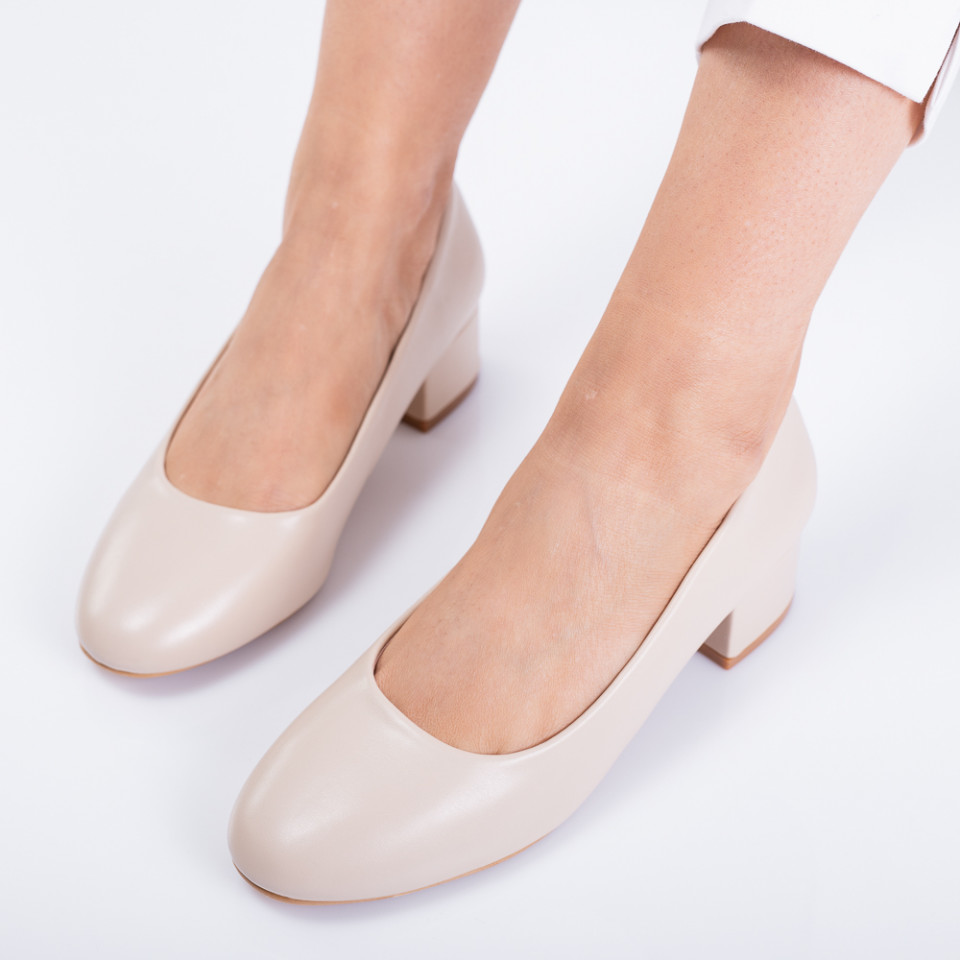 Pantofi Cu Toc Dama Camil Bej- Need 4 Shoes