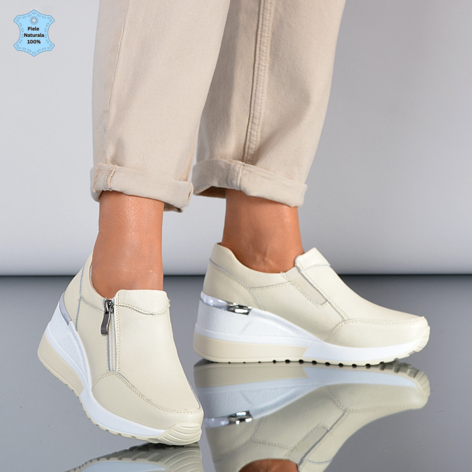 Pantofi Dama Piele Naturala Zamora Bej- Need 4 Shoes