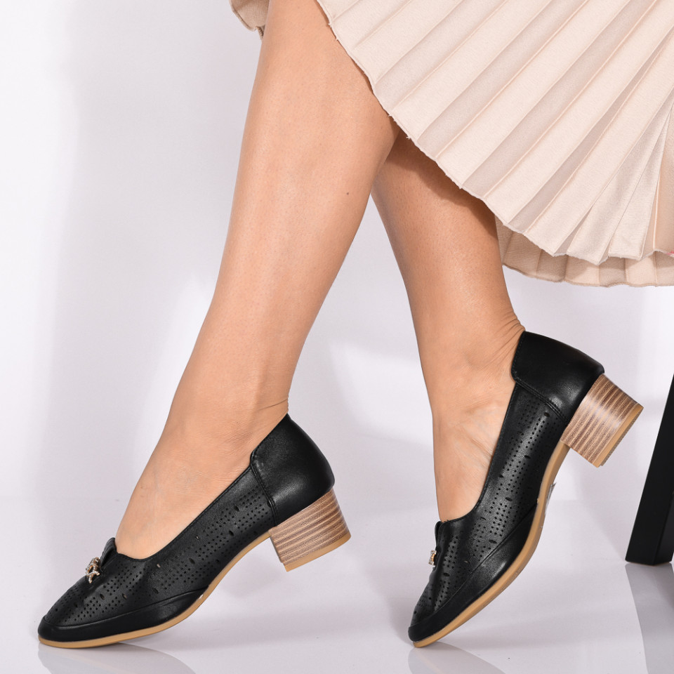 Pantofi Cu Toc Dama Aura Negri- Need 4 Shoes
