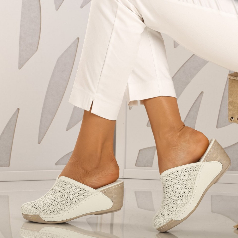 Papuci dama Lavinia 3 Albi - Need 4 Shoes