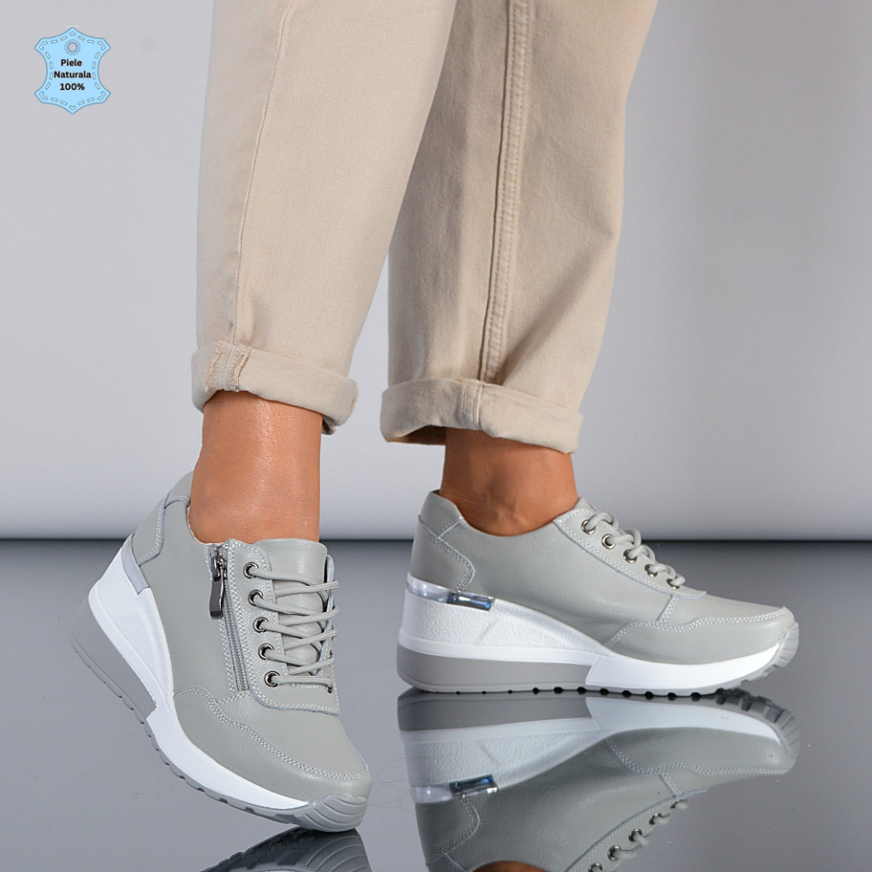 Adidasi Dama Piele Naturala Anaida Gri- Need 4 Shoes