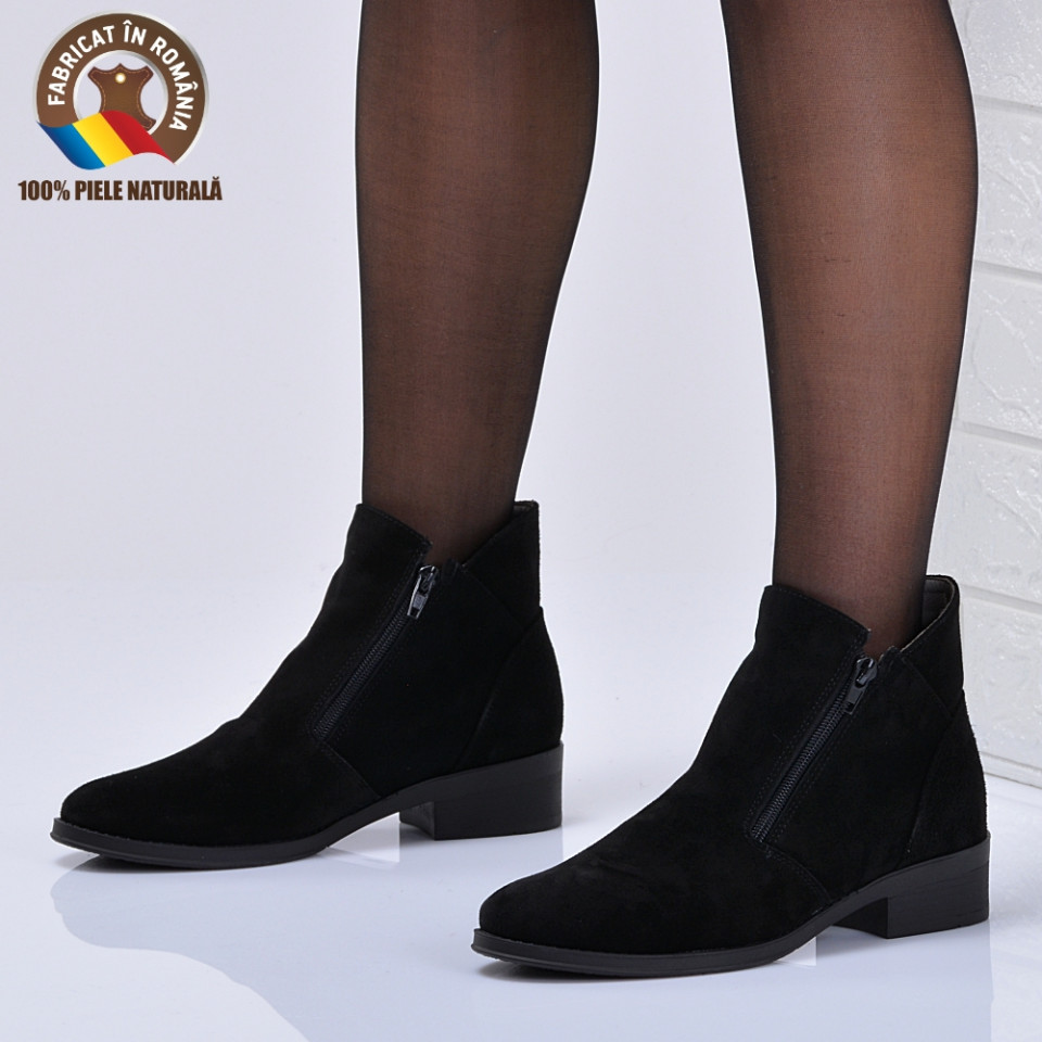 Ghete Dama Piele Naturala Bety 2 Negre - Need 4 Shoes