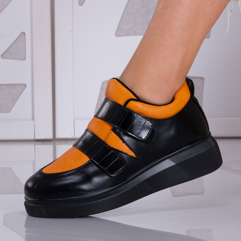 Pantofi Casual Dama Flores Negru/Galben - Need 4 Shoes