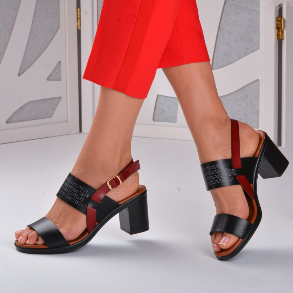 Sandale dama cu toc Lilo Negri - Need 4 Shoes