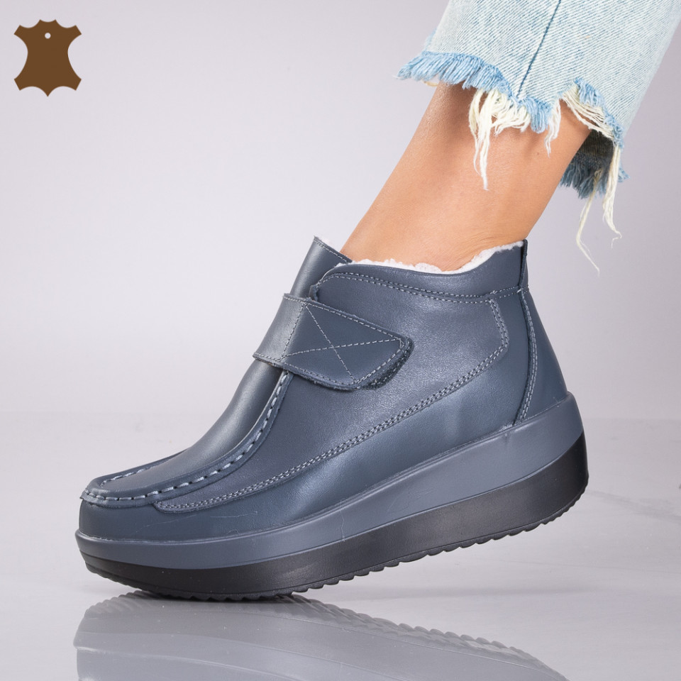 Ghete Dama Imblanite Piele Naturala Tokyo 2 Gri- Need 4 Shoes