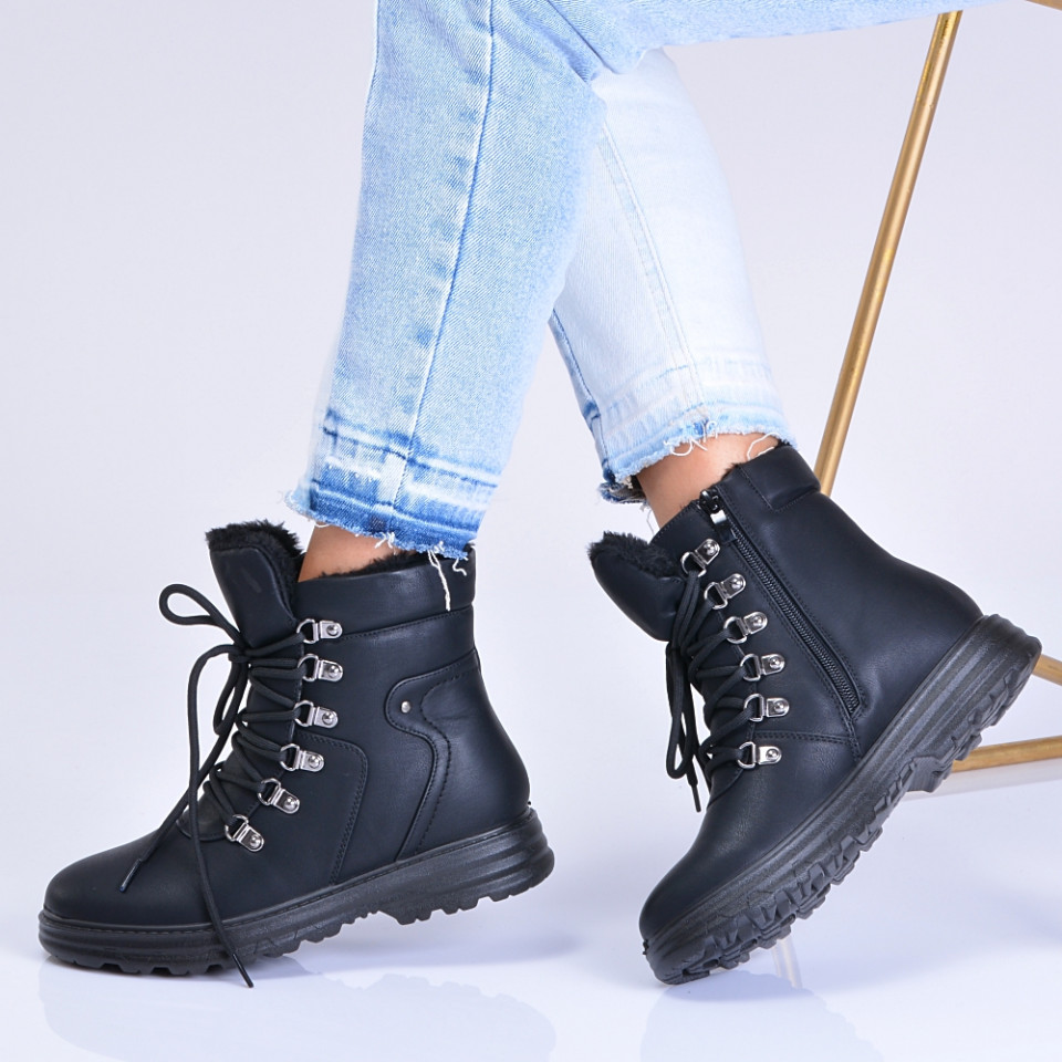 Ghete Dama Imblanite Roman Negre - Need 4 Shoes
