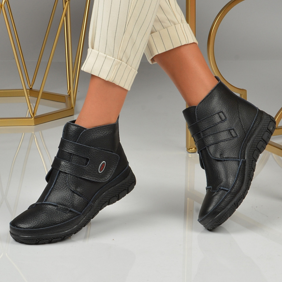 Ghete Dama Piele Naturala Seba Negre - Need 4 Shoes