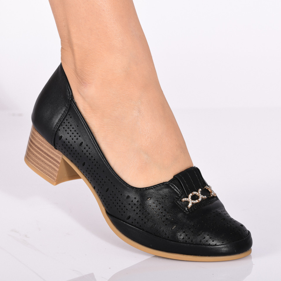 Pantofi Cu Toc Dama Aura Negri- Need 4 Shoes
